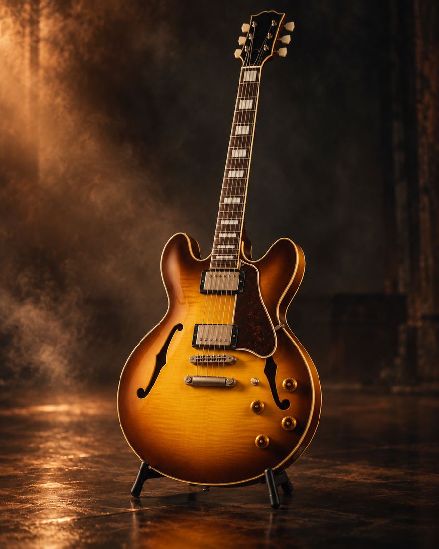 Moody editorial artwork inspired by the Eastman T64/v